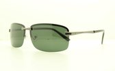 Zonnebril met zilver (metaal) montuur en groene glas. D - 3046 Gepolariseerd.