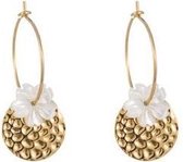 Go Dutch Label Oorbel Hoop Bloem Disc Goud E1325-2