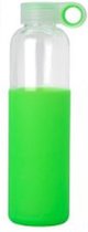 Glazen drinkfles | Bidon | Drinkfles | sportbidon glas with silicone bescherming 600ml | Groen
