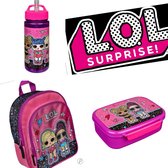 LOL Rugzak | Rugtas - Surprise lunchset 3 delig | glitter L.O.L Surprise peuters/kleuter - Rugtas + Lunchbox + Drinkfles