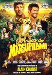 Filmcover "Sur la piste du Marsupilami" met hoofdrolspelers en de Marsupilami.