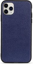 Voor iPhone 11 Litchi Texture lederen opvouwbare beschermhoes (blauw)