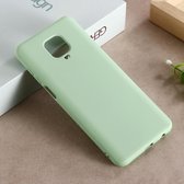 Voor Geschikt voor Xiaomi Redmi Note 9 Pro Max Effen kleur Vloeibare siliconen Volledige dekking Anti-val Mobiele telefoon Beschermhoes (Groen)