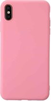 Voor iPhone XS Max schokbestendig mat TPU beschermhoes (roze)