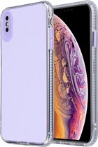 Voor iPhone XR Fine Hole Series TPU + acryl anti-fall spiegel telefoon beschermhoes (lichtpaars)