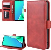 Voor OPPO A9 (2020) / A5 (2020) Dual-side magnetische gesp horizontale flip lederen tas met houder & kaartsleuven & portemonnee & fotolijst (rood)