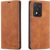 Voor Galaxy S20 Ultra Forwenw Dream Series Oil Edge Strong Magnetism Horizontal Flip Leather Case with Holder & Card Slots & Wallet & Photo Frame (Brown)