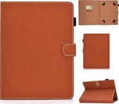 Voor 8 inch effen kleuren tablet pc universele magnetische horizontale flip lederen tas met kaartsleuven en houder (bruin)