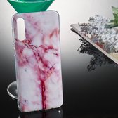 Gekleurde tekening patroon IMD vakmanschap Soft TPU beschermhoes voor Galaxy A50 (rood marmer)