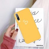 Voor Galaxy A50 Love Heart Pattern Frosted TPU beschermhoes (geel)