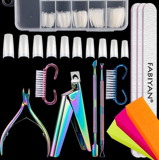 Complete van Hoge Kwaliteit Manicure set met 10 tips 100nep Nagel- Verzorging Set Nagels ,Nageltang,Manicure Set Nagel verzorging Kit