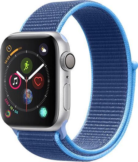 Nylon watch bandje - Blauw - 42/44mm - M/L - Series 1 2 3 4 5 6 SE -  Geschikt voor | bol.com