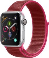 Nylon watch bandje - Rood - 42/44mm - M/L - Series 1 2 3 4 5 6 SE - Geschikt voor Apple Watch