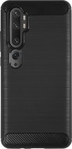 BMAX Carbon soft case hoesje geschikt voor Xiaomi Mi Note 10 Pro / Soft cover / Telefoonhoesje / Beschermhoesje / Telefoonbescherming - Zwart