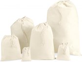 Katoenen canvas witte opberg zakjes/tasjes met afsluitkoord 49 x 75 cm - cadeau tasjes/goodie bags