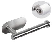cenq® Toiletrolhouder Zelfklevend – Zilver – Geborsteld RVS – Toiletpapierhouder – WC Rolhouder - Zonder Boren