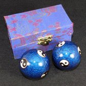 Inuk - Meridiaan Kogels - Chinese Ballen - Blauwe Yin Yang kogels - klankkogels - Draaiballen