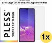 Samsung S10 Lite en Samsung Note 10 Lite Screenprotector Glas - 1x - Pless®
