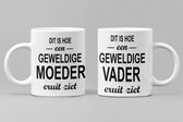 Twee mokken - dit is hoe een geweldige vader en moeder eruit ziet - cadeau beker set voor moederdag-vaderdag-verjaardag-cadeautje - papa en mama