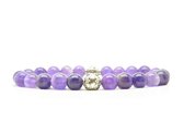 Beaddhism - Armband - Purple - Zilver - Eva - 8 mm - 22 cm