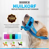 Sharon B Muilkorf Hond - Maat M - Licht Blauw - Anti-Trek - Fleece - Snuit 17-26 cm Verstelbaar