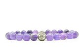 Beaddhism - Armband - Purple - Zilver - Yasa - 8 mm - 18 cm