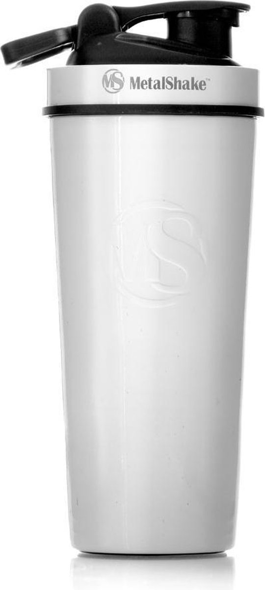 Goedkoopste Metalshake RVS Shaker - 900ml - Pearl White - Dubbelwandig geïsoleerd - Thermos