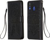 Voor Galaxy M20 Dream Catcher afdrukken Horizontale flip lederen tas met houder & kaartsleuven & portemonnee & lanyard (zwart)