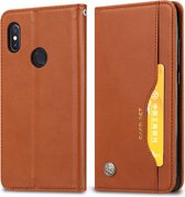 Kneed Huidtextuur Horizontaal Flip Leren Case voor Geschikt voor Xiaomi Redmi 6 Pro / Mi A2 Lite, met Fotolijst & Houder & Kaartsleuven & Portemonnee (Bruin)