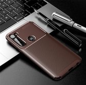 Voor MOTO G stylus koolstofvezel textuur schokbestendige TPU case (bruin)