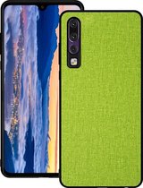 Schokbestendige doek textuur pc + tpu beschermhoes voor Huawei P30 (groen)