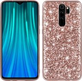 Voor Xiaomi Redmi Note 8 Pro Glittery Powder Shockproof TPU Case (Rose Rold)