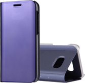 Voor Galaxy A7 (2017) / A720 Galvaniserende spiegel Horizontale flip lederen tas met houder (paars)