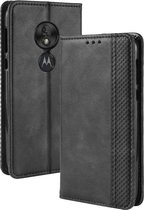 Magnetische gesp Retro textuur Horizontale flip lederen tas voor Motorola Moto G7 Play (EU-versie), met houder & kaartsleuven & portemonnee (zwart)