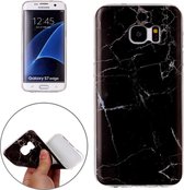 Voor Galaxy S7 edge / G935 Black Marbling Pattern Soft TPU Protective Back Cover Case