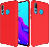 Effen kleur vloeibare siliconen dropproof beschermhoes voor Huawei Nova 4 (rood)
