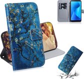 Abrikoos Bloempatroon Gekleurde Tekening Horizontale Flip Leren Case voor Asus Zenfone Max Plus (M1) ZB570TL, met houder & kaartsleuven & portemonnee