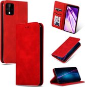 Retro skin feel zakelijke magnetische horizontale flip lederen tas voor Google Pixel 4 (rood)