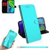 Voor Xiaomi Mi CC9 Pro / Note 10 / Note 10 Pro Mirror-achtige magnetische aantrekkingskracht Horizontale Flip Leather Case met Lanyard, Support Holder & Card Slot & Wallet (Mint Green)