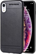 Litchi Texture TPU schokbestendig hoesje voor iPhone XR (zwart)