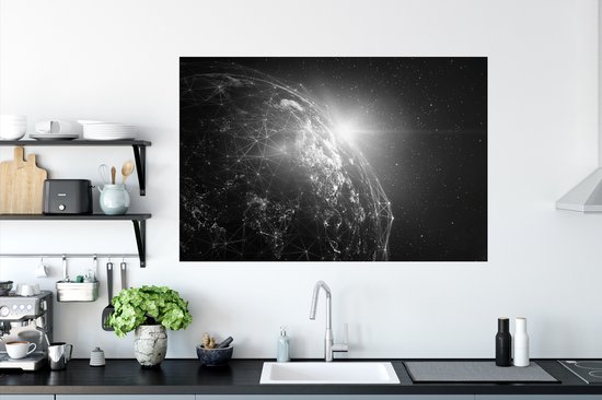 Stickers Stickers muraux - Terre - Etoiles - Ligne - 120x80 cm - Film adhésif