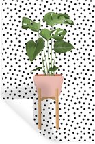 Muurstickers - Sticker Folie - Plant - Monstera - Bloempot - 20x30 cm - Plakfolie - Muurstickers Kinderkamer - Zelfklevend Behang - Zelfklevend behangpapier - Stickerfolie