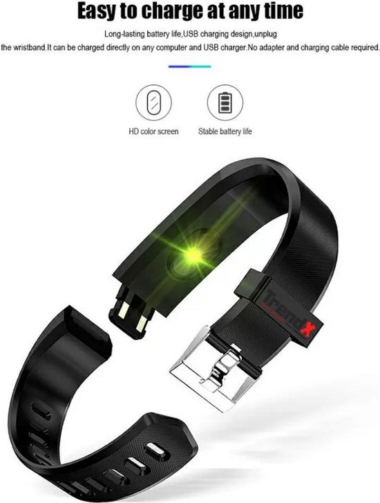 Smart Sport Horloge 115 Plus - Watch - Hardloop Armband - Stappenteller - Hartslagmeter - Bloeddrukmeter - Activity Tracker - Bluetooth - Waterdicht - Gezond - Fitness - Groen