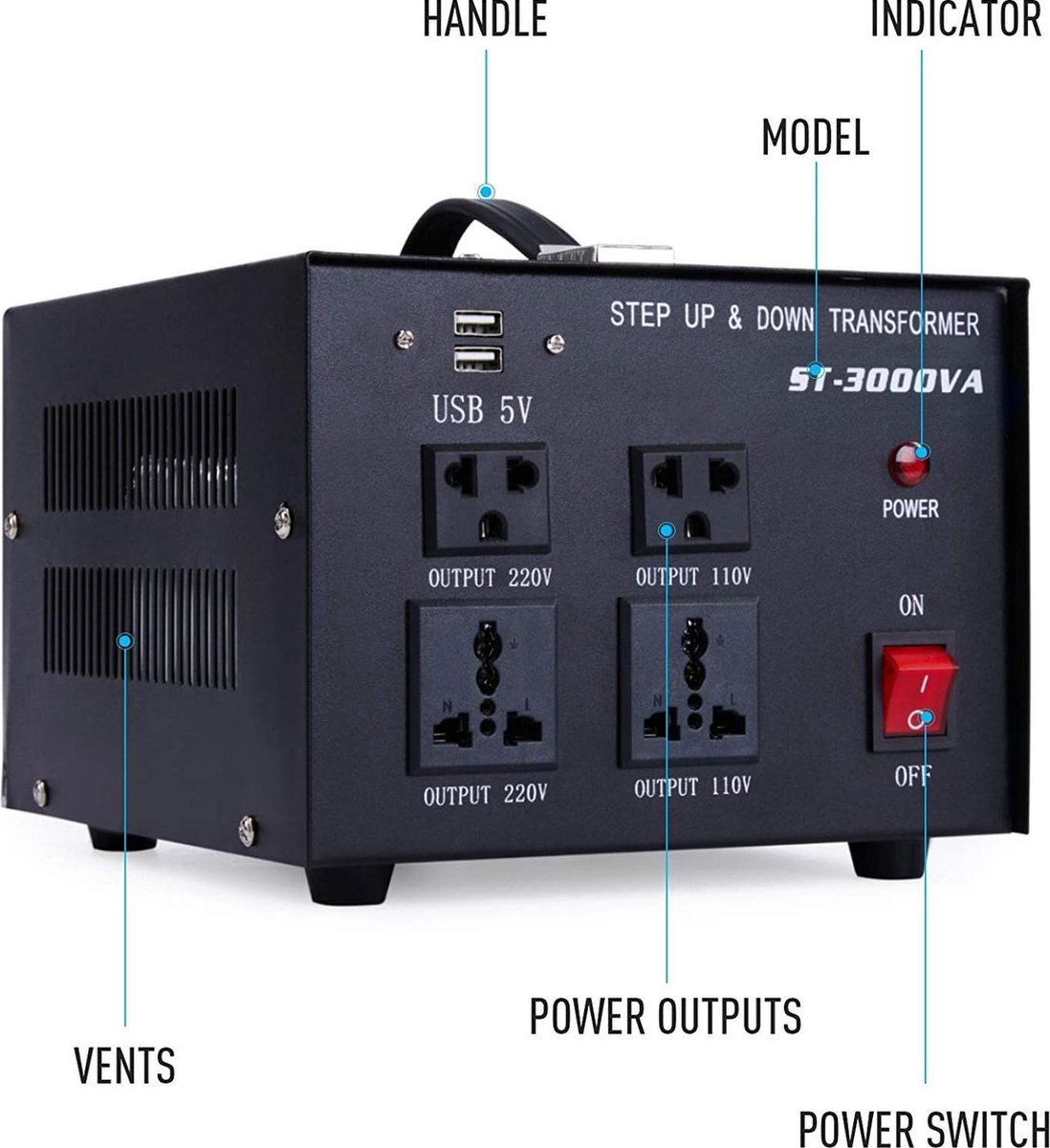 Omvormer 3000 ST-3000VA spanningsomvormer Voltage Converter 220V 110V... |