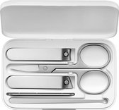 Xiaomi manicure set 5 delig nagelschaar nagelvijl schaartje earpick oorlepel van kwaliteit roestvrij staal met ABS magnetische doosje compact formaat handig mee te nemen in je zak of tas naar