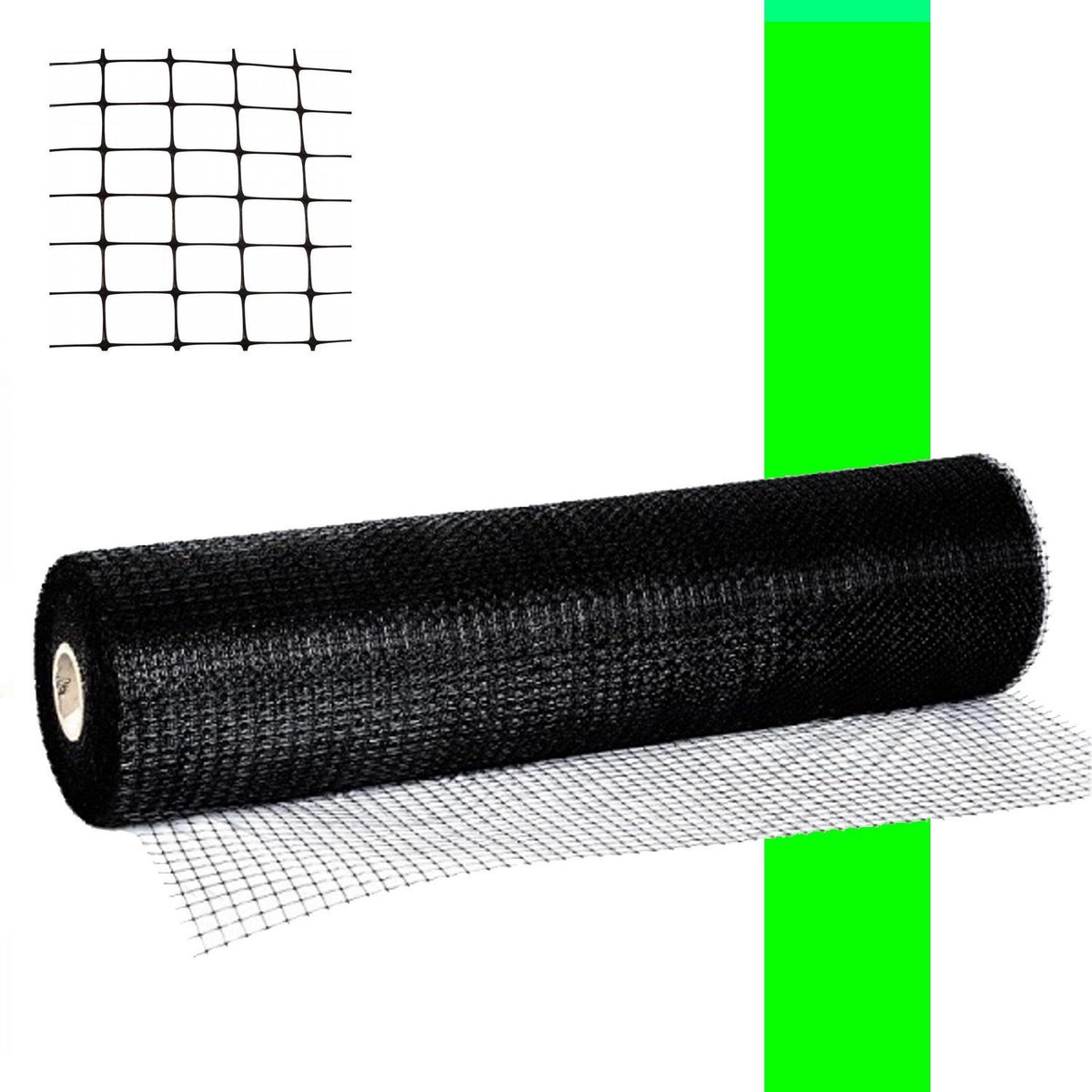 Kattengaas zwart 1,0 x 15,0 meter Multifunctioneel toepasbaar gaas / kattennet - HGMD®