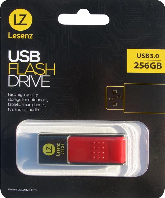 Lesenz USB-Stick 3.0 - 256GB - Rood | bol.com