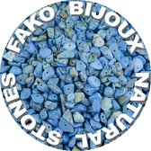 Fako Bijoux® - Morceaux Natuursteen - Chips Natuursteen - Morceaux Natuursteen Irrégulière Séparation In Box - 5-8mm - 60-70 Grammes - Blauw Turquoise