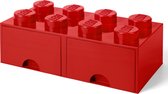 Lego - Opbergbox met 2 Lades Brick 8 - Polypropyleen - Rood