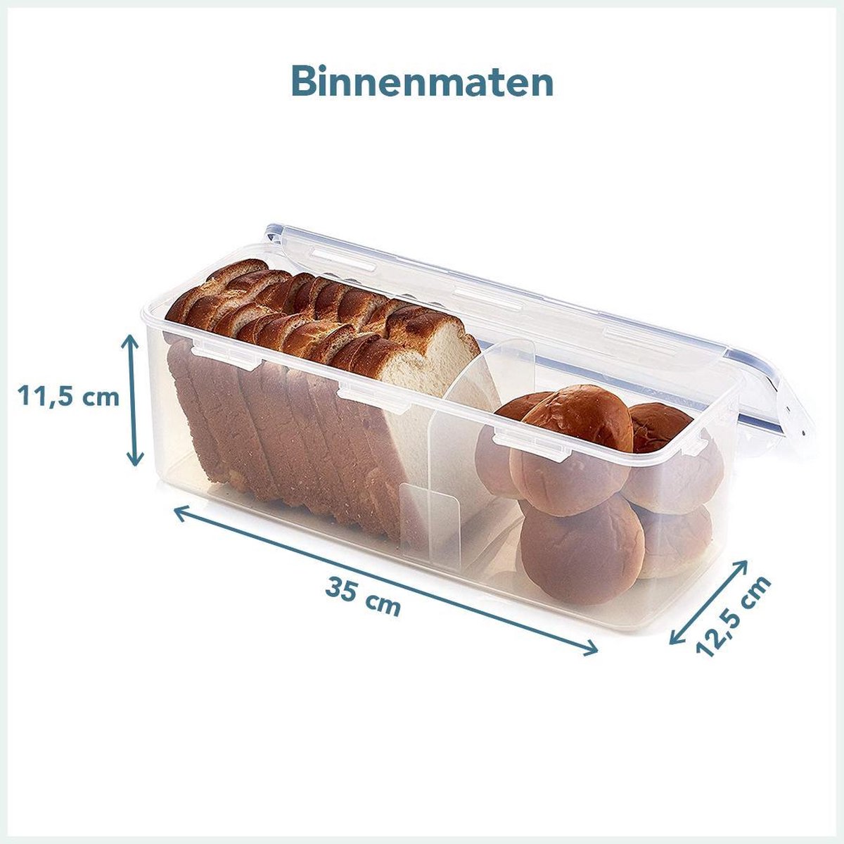 Lock&Lock Brood Bewaardoos - Broodbak - Brooddoos - 100% Luchtdicht - BPA vrij - PFAS vrij - Broodtrommel - Brood bewaarbak - Brood bewaren - Opbergdoos - Voorraaddoos - Groot - 5 liter - Transparant — cadeau in Cadeau-ideeën - foto 5